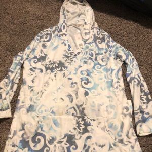 Hoodie soft surroundings blue and white